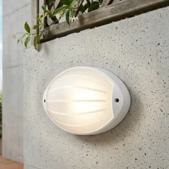 Applique bianca per esterni design ovale led 7w 4000k ip65