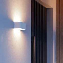 Applique bianco da esterno led rgb da 2700k a 6500k controllo da remoto app ip55 eglo sania-z