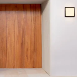 Applique corten marrone per esterno quadrato isyluce quad déco