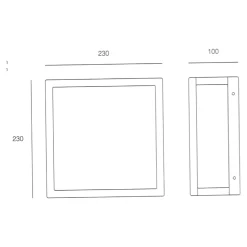 Applique corten marrone per esterno quadrato isyluce quad déco