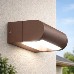 Applique corten per esterno ip65 luce led orientabile 12w 3000k fabas wild