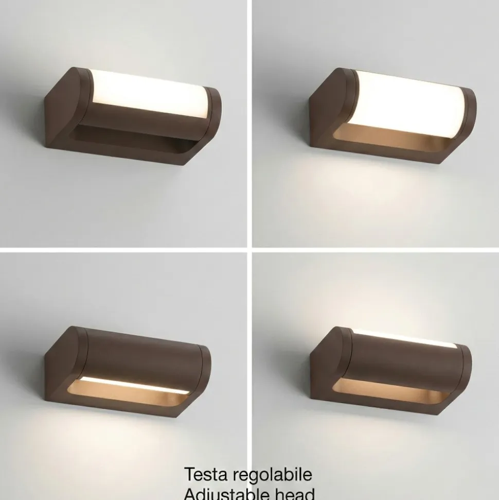 Applique corten per esterno ip65 luce led orientabile 12w 3000k fabas wild