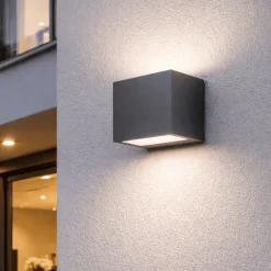 Applique cubo da esterno perenz spot antracite led 3000k ip65