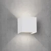 Applique cubo da esterno bianco ip65 led 12w tricolor