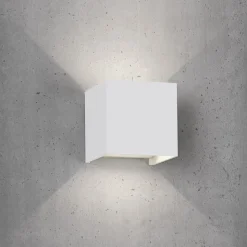 Applique cubo da esterno bianco ip65 led 12w tricolor