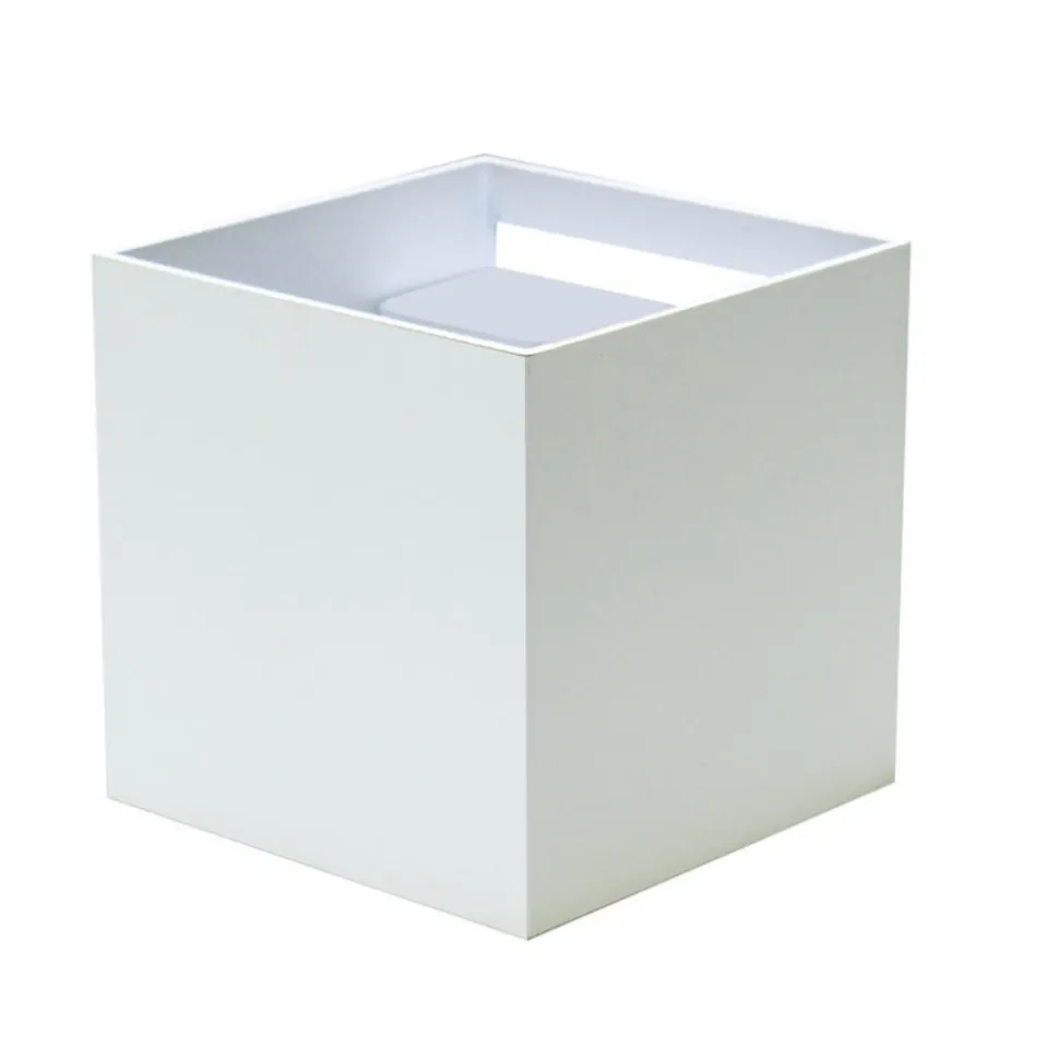 Applique cubo da esterno bianco ip65 led 12w tricolor