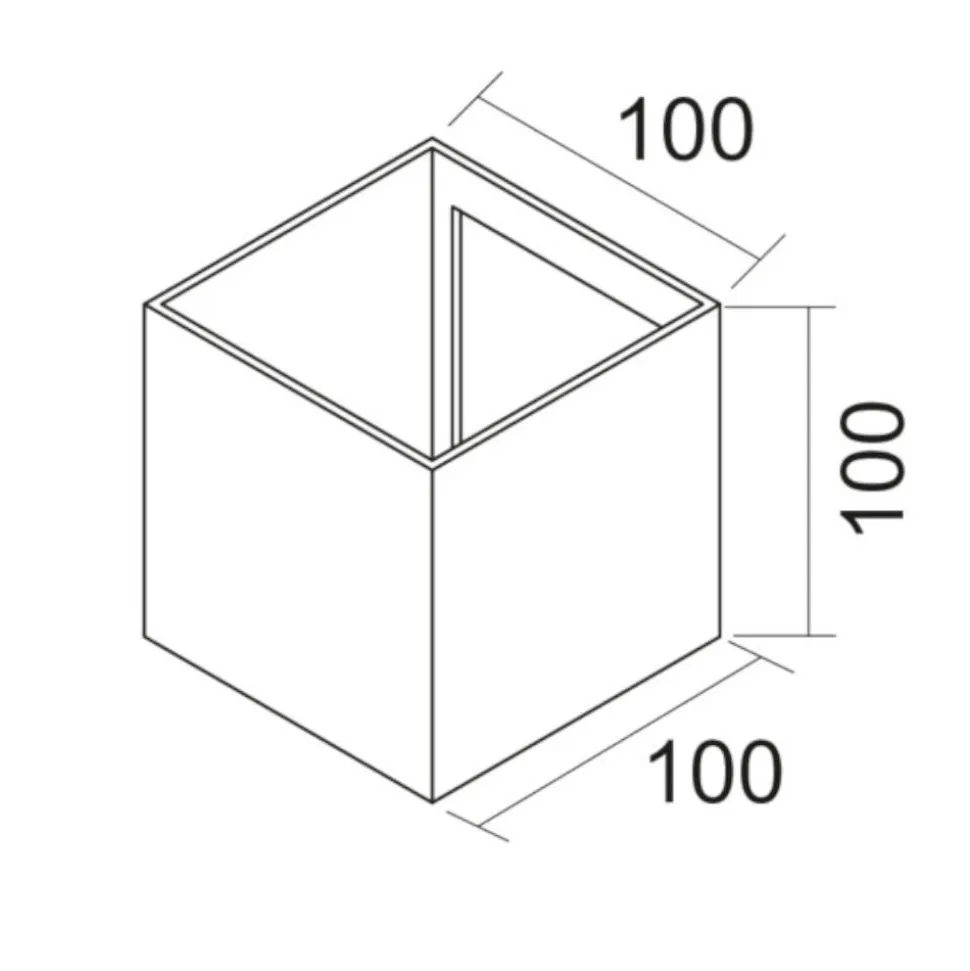 Applique cubo da esterno bianco ip65 led 12w tricolor