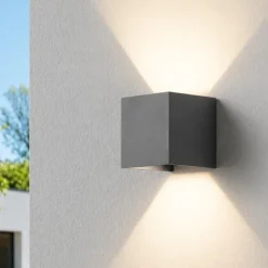 Applique cubo led 6w 3000k antracite isyluce per esterno