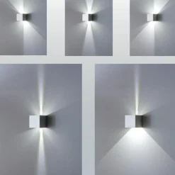 Applique cubo led 6w 3000k antracite isyluce per esterno