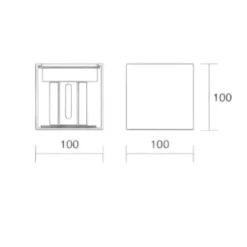 Applique cubo led 6w 3000k antracite isyluce per esterno