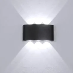 Applique da esterno nero moderno 6w 3000k maytoni strato