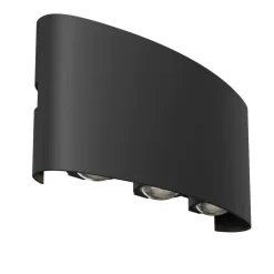 Applique da esterno nero moderno 6w 3000k maytoni strato