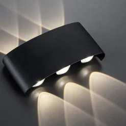 Applique da esterno nero moderno 6w 3000k maytoni strato