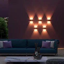 Applique da esterno nero moderno 6w 3000k maytoni strato
