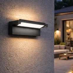 Applique da esterno antracite led 36w cct orientabile ip65 perenz display