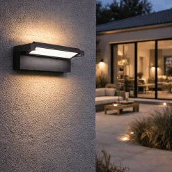Applique da esterno antracite led 36w cct orientabile ip65 perenz display