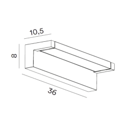 Applique da esterno antracite led 36w cct orientabile ip65 perenz display