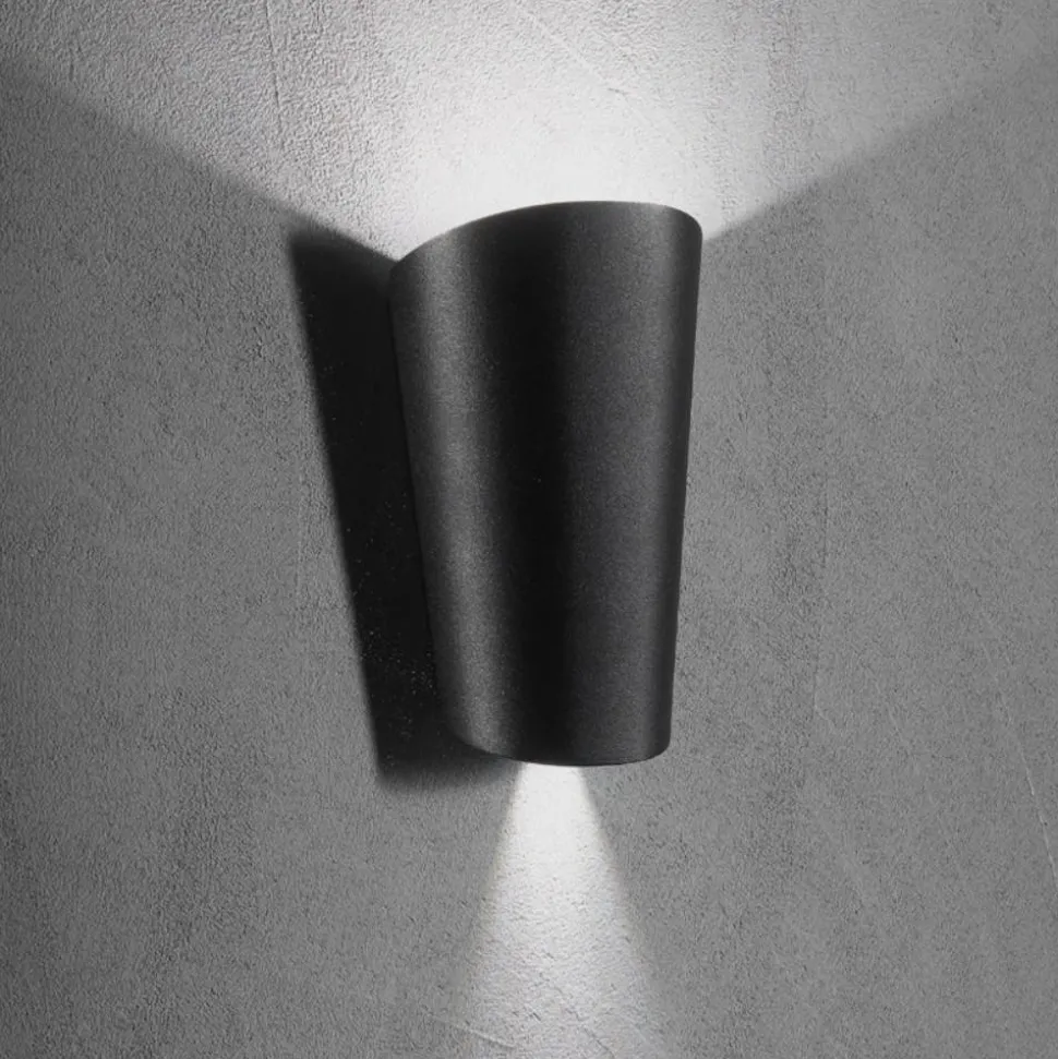 Applique da esterno ap pic ondaluce nera led 4000k