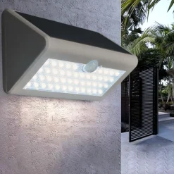 Applique da esterno bianco solare sensore di movimento 6w 6000k vivida