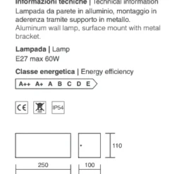 Applique da esterno corten moderna rettangolare isyluce deco