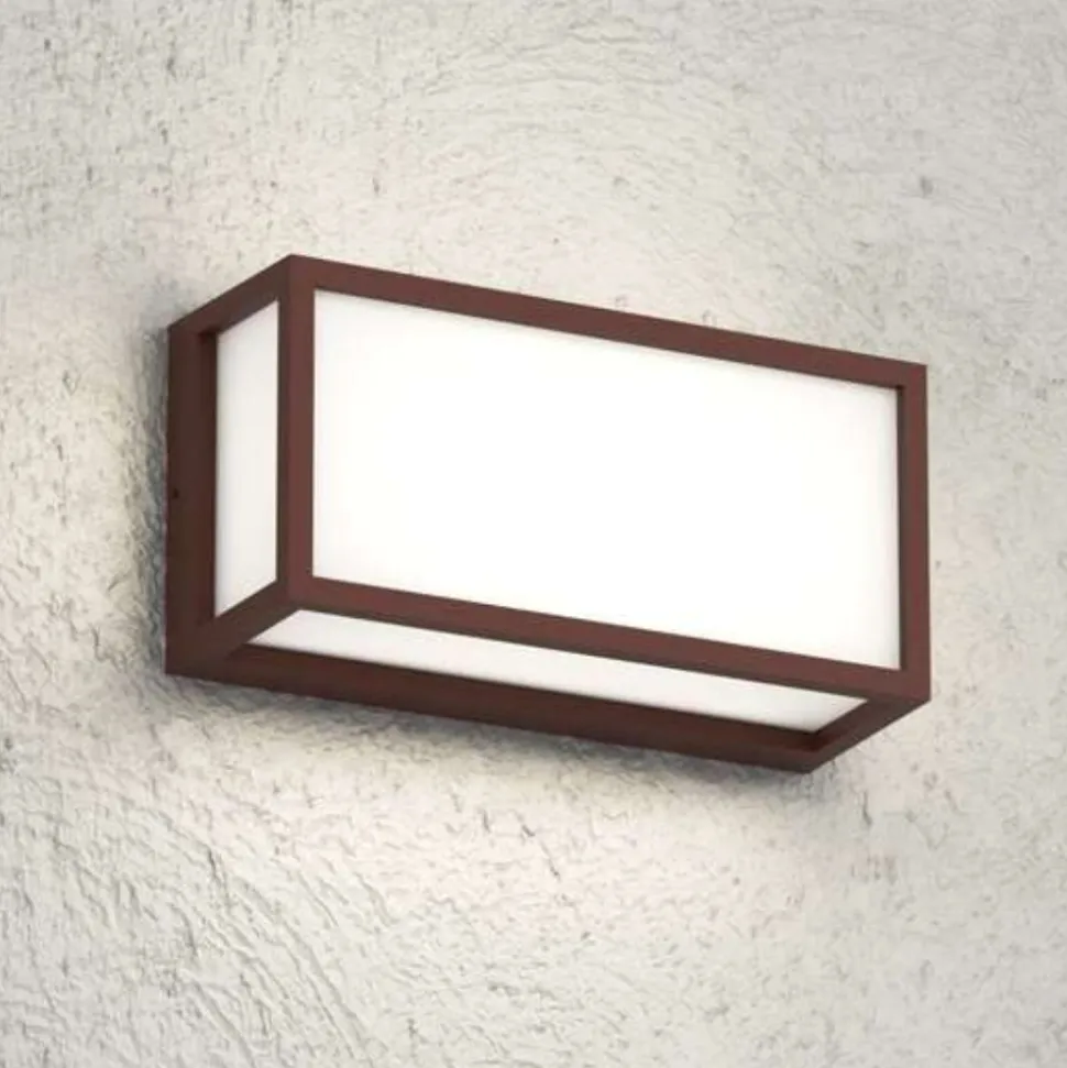 Applique da esterno corten rettangolare top light osaka