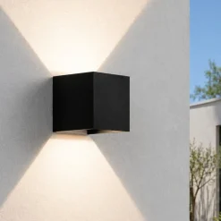Applique da esterno cubo isyluce 16w 3000k nero
