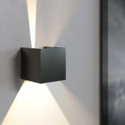 Applique da esterno cubo isyluce 16w 3000k nero