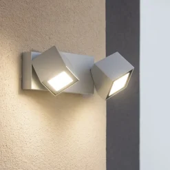 Applique da esterno grigia ip54 ap steve ondaluce led 4000k orientabili