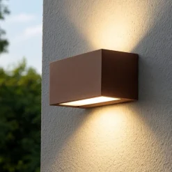 Applique da esterno isyluce metro led 24w 4000k corten marrone