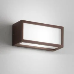 Applique da esterno led 18w 3000k marrone corten isyluce deco