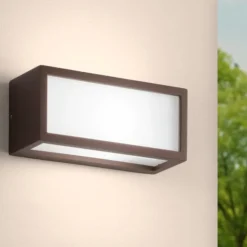 Applique da esterno led 18w 3000k marrone corten isyluce deco