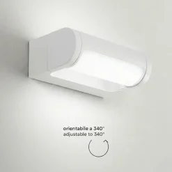 Applique da esterno moderna bianco orientabile led 12w 3000k orienta perenz