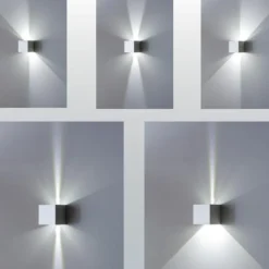 Applique da esterno moderna 6w 4000k cubo bianco isyluce