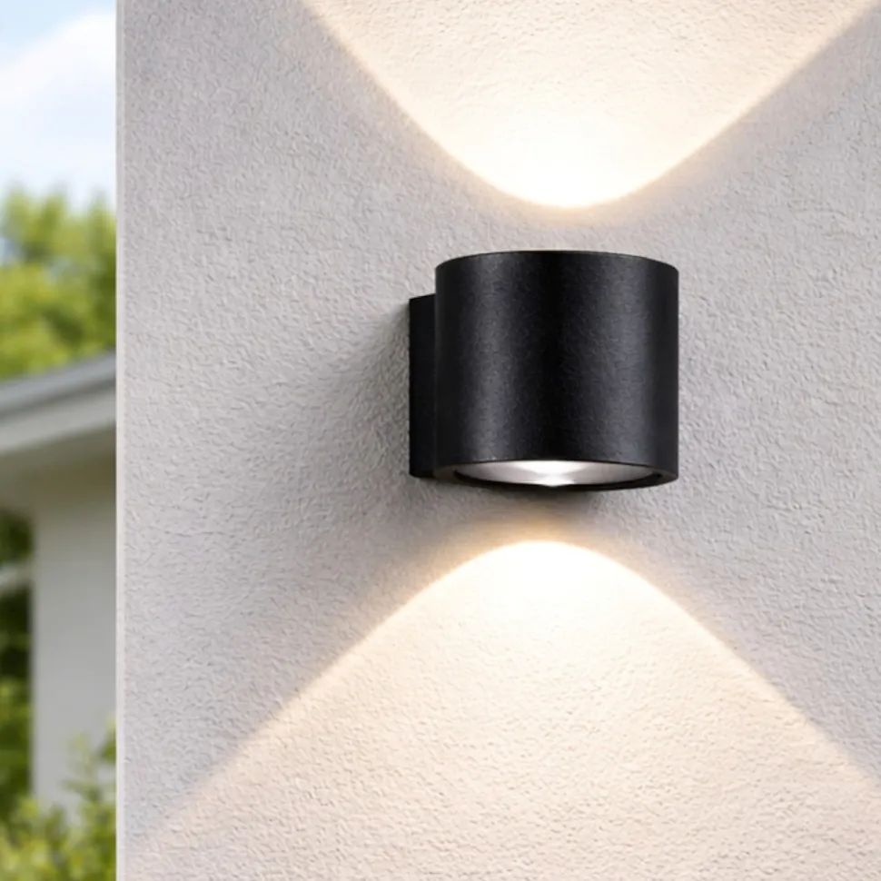 Applique da esterno moderna antracite led 12w 3000k vision perenz