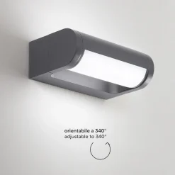 Applique da esterno moderno orientabile led 12w 3000k orienta perenz