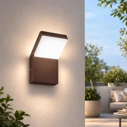 Applique da esterno moderna led 20w 4000k corten ondaluce ninja