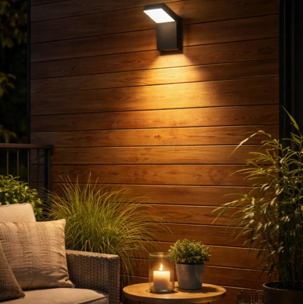 Applique da esterno nera ondaluce ninja moderna led 20w 4000k ip65