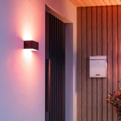 Applique da esterno nero led rgb 2700k a 6500k dimmerabile controllo remoto app eglo sania-z