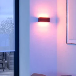 Applique da esterno nero led rgb 2700k a 6500k dimmerabile controllo remoto app eglo sania-z