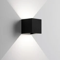 Applique da esterno nero cubo led 16w 4000k moderna