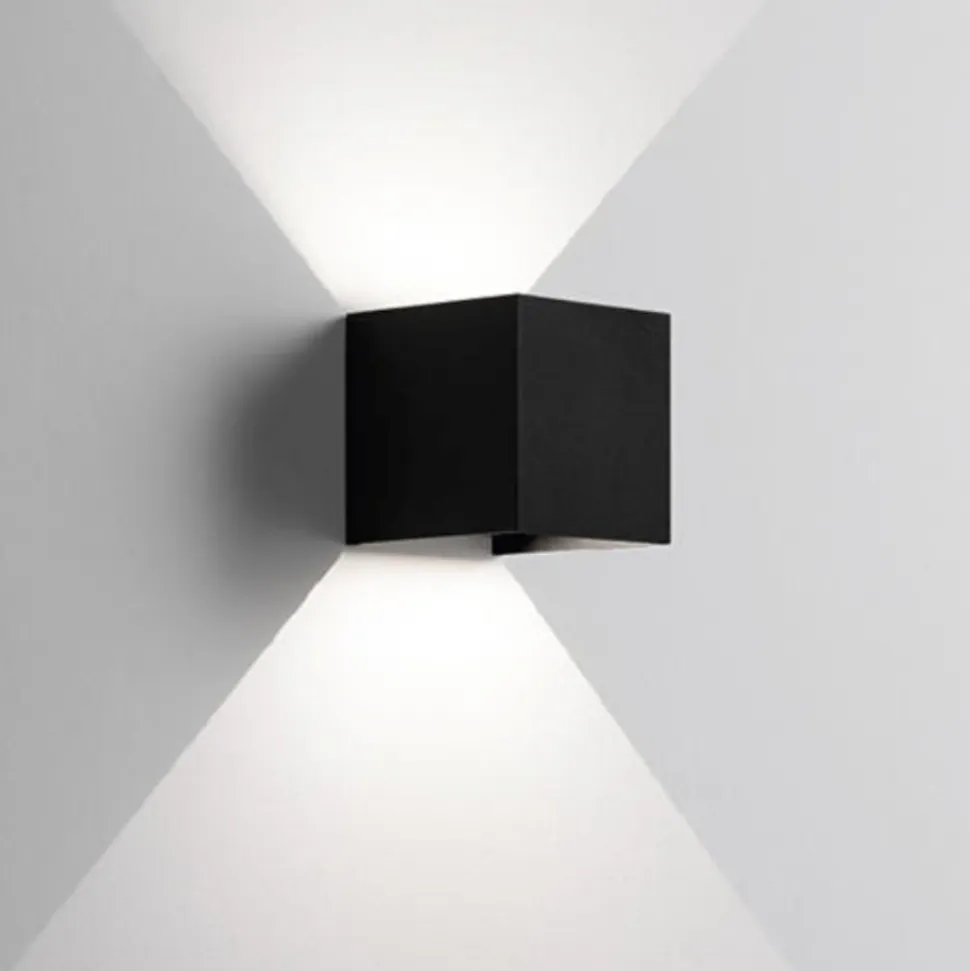 Applique da esterno nero cubo led 16w 4000k moderna