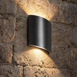 Applique da esterno ondaluce nevio antracite led 6w 4000k moderna