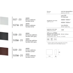 Applique da esterno 6w 3000k antracite moderna