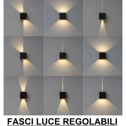 Applique 20w 4000k antracite per esterno cubo xl moderna