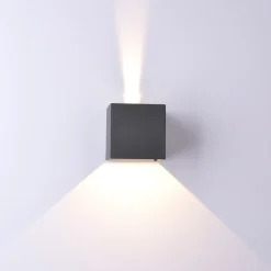 Applique 20w 4000k antracite per esterno cubo xl moderna