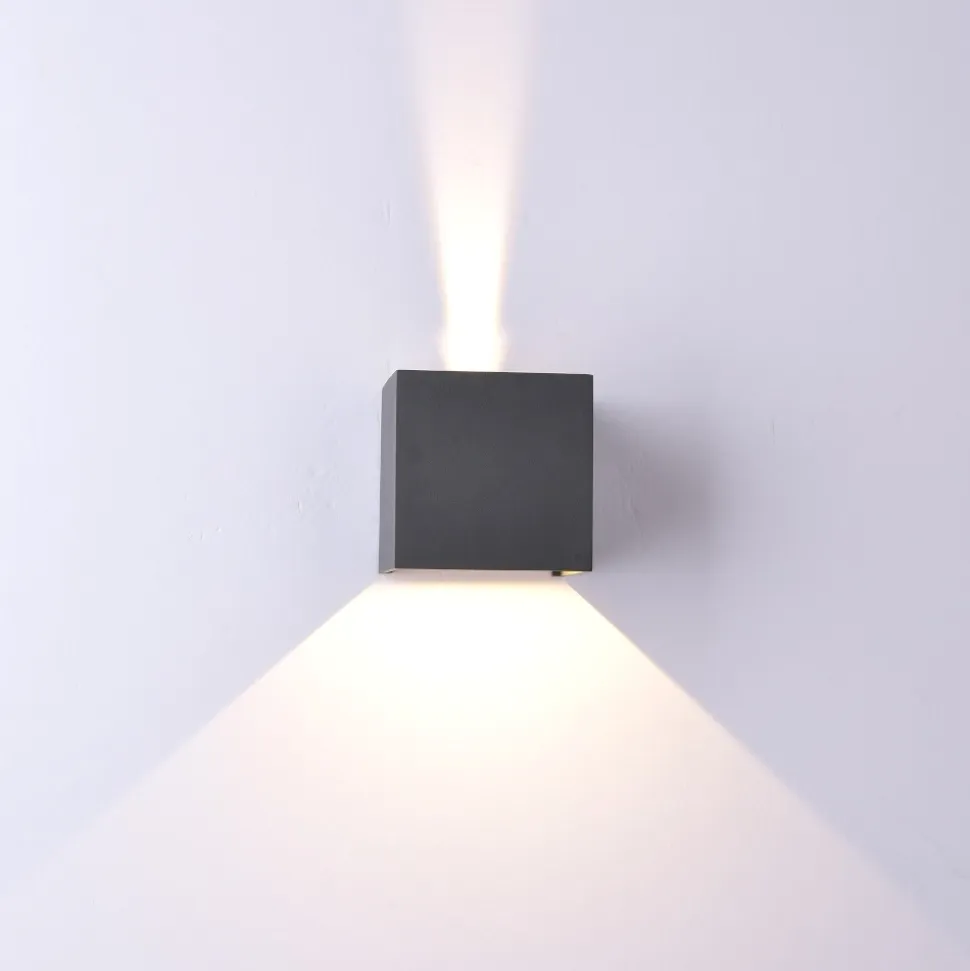 Applique 20w 4000k antracite per esterno cubo xl moderna