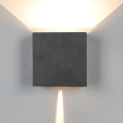 Applique 20w 4000k antracite per esterno cubo xl moderna
