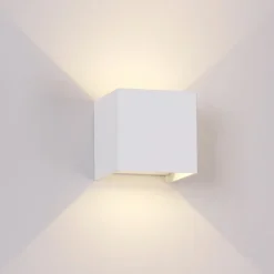 Applique 20w 3000k cubo bianco xl led da esterno