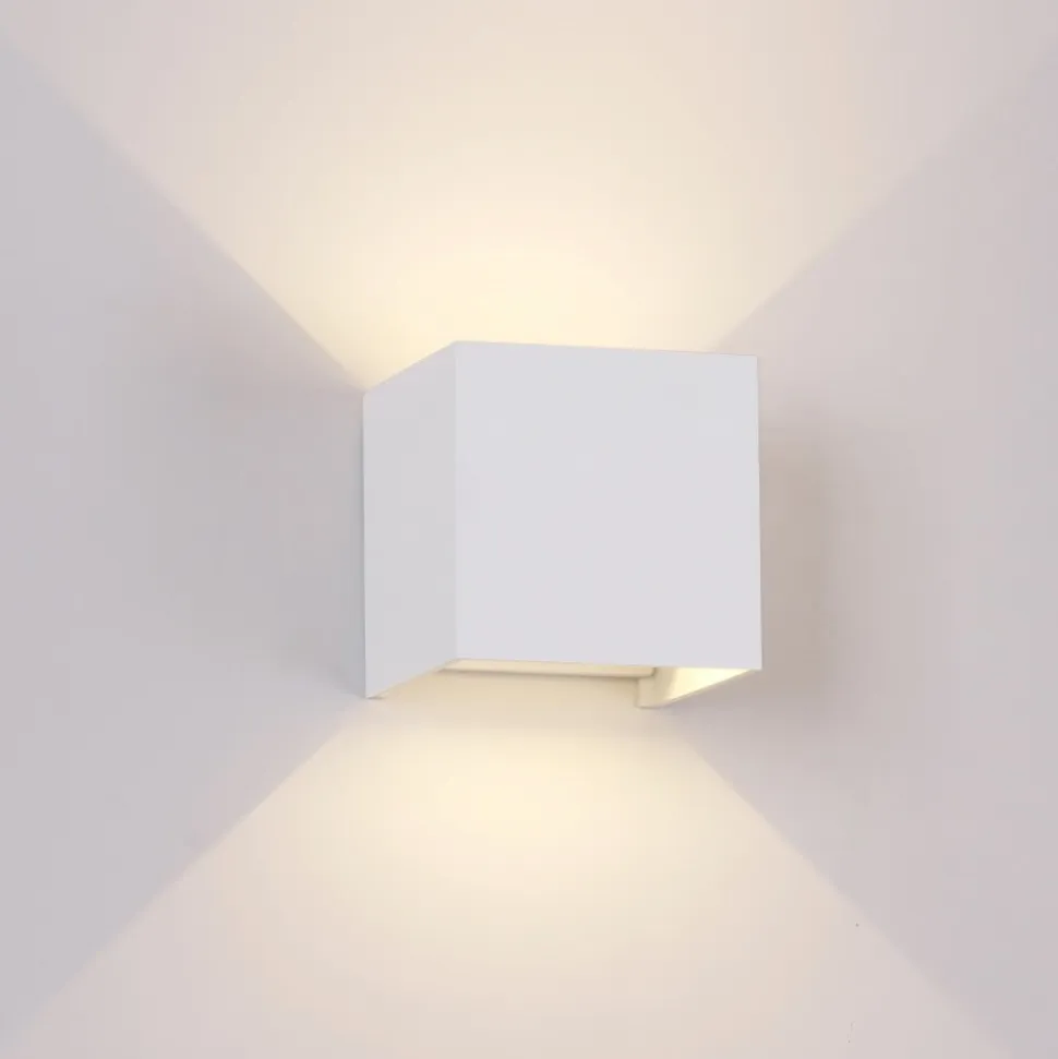 Applique 20w 3000k cubo bianco xl led da esterno