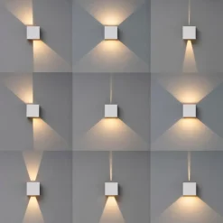 Applique 20w 3000k cubo bianco xl led da esterno